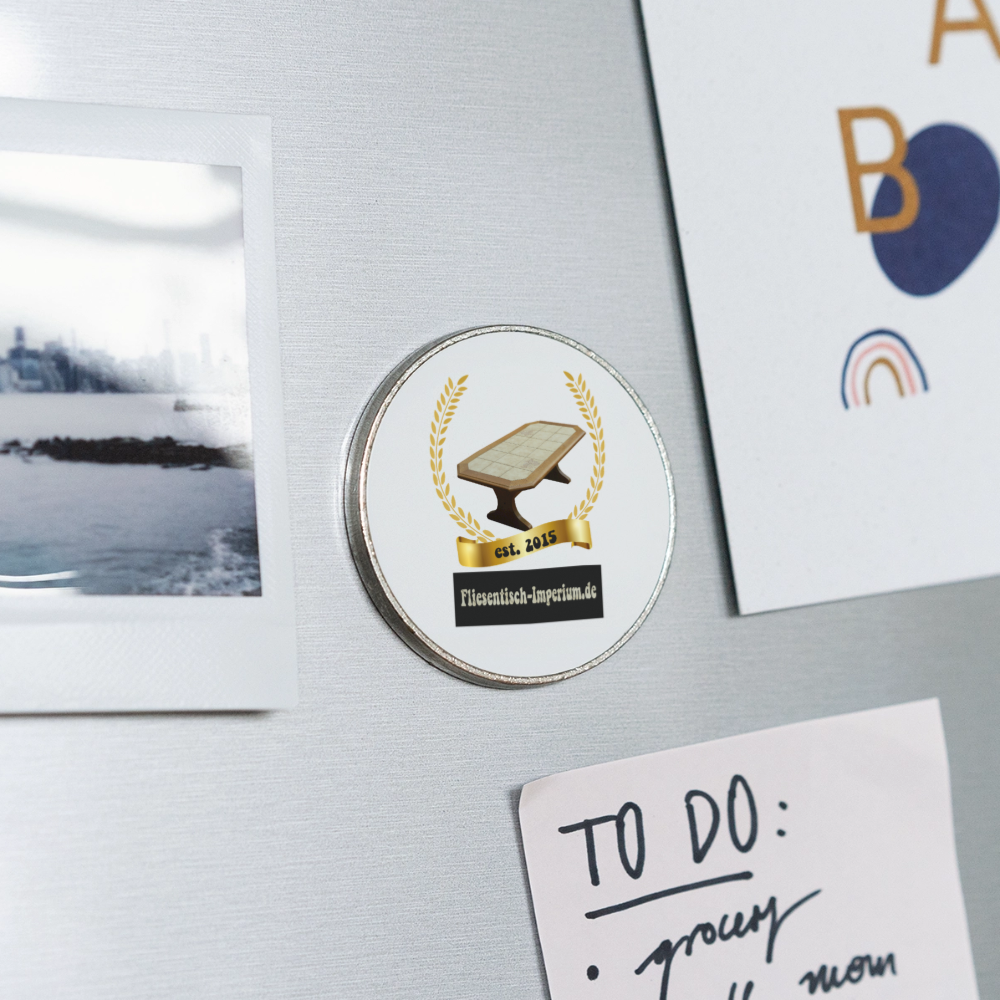 Runder Kühlschrankmagnet - Weiß