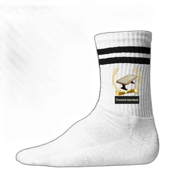 Fliesentisch Socken „Ehrenstrumpf“ mit Logo